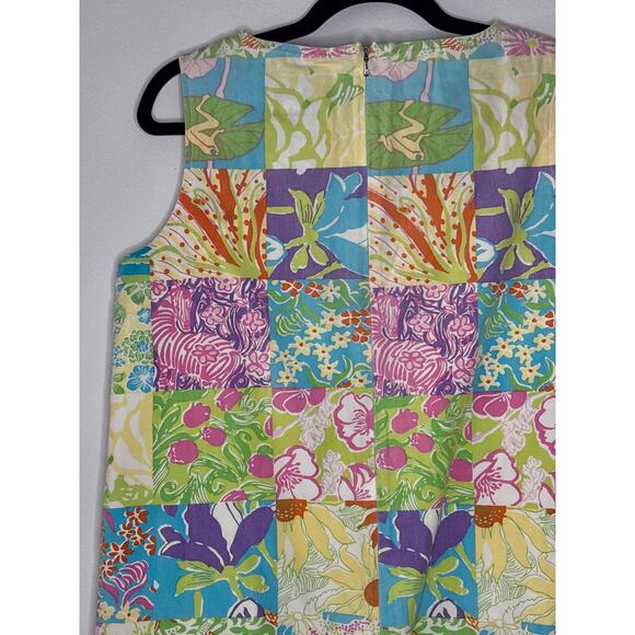 Vintage 1990s Lilly Pulitzer White Label Patchwork Dress Floral Print 8P AS IS - Picture 16 of 16